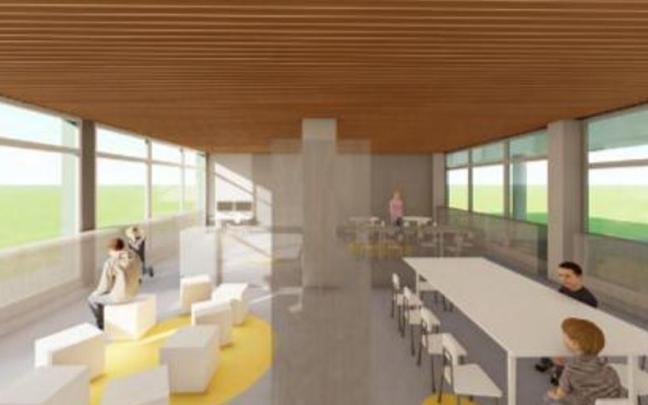 Infografía de una de las estancias que tendrá la nueva biblioteca de Etxebarri