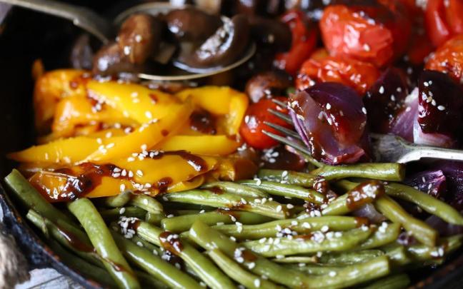 Verduras marinadas a la plancha.