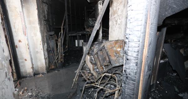 Interior del Planetario de Pamplona afectado por el incendio