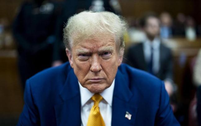 Donald Trump en la última sesión de su juicio penal en Nueva York.