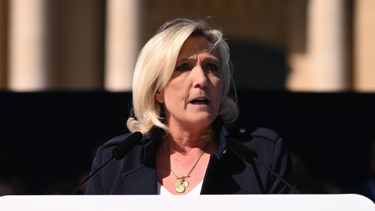 La líder del partido ultranacionalista francés Agrupación Nacional, Marine Le Pen.