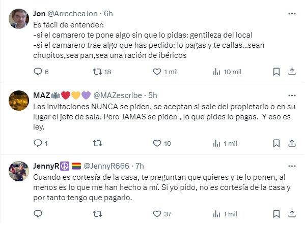Algunas de las respuestas al post.