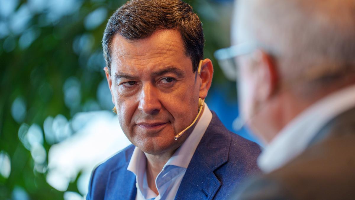 El presidente del PP A y candidato a la reelección como presidente de la Junta de Andalucía, Juanma Moreno.