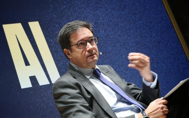 El ministro para la Transformación Digital y de la Función Pública, Óscar López, en la rueda de prensa posterior a la reunión del Consejo Internacional de IA.
