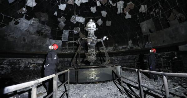 Interior del Planetario de Pamplona afectado por el incendio