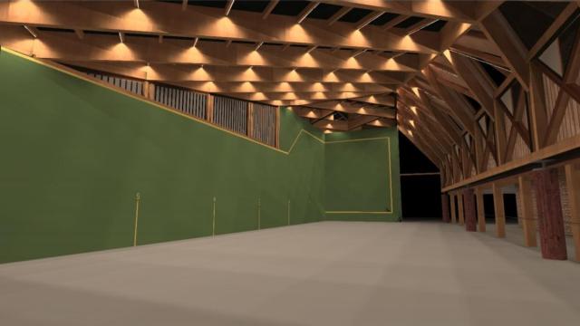 El diseño incorpora una gran cercha inspirada en tipologías tradicionales vascas