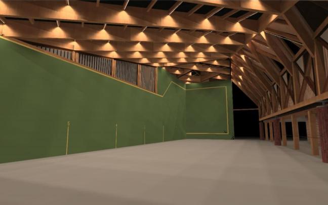 El diseño incorpora una gran cercha inspirada en tipologías tradicionales vascas