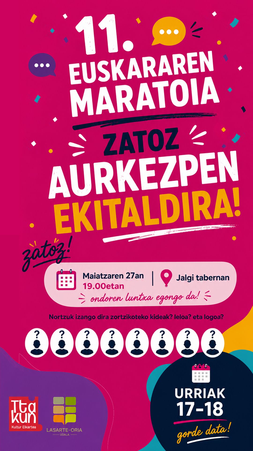 Aurkezpen ekitaldiko kartela.