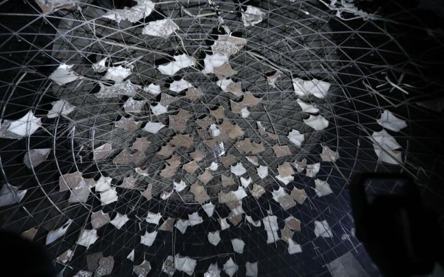 Interior del Planetario de Pamplona afectado por el incendio