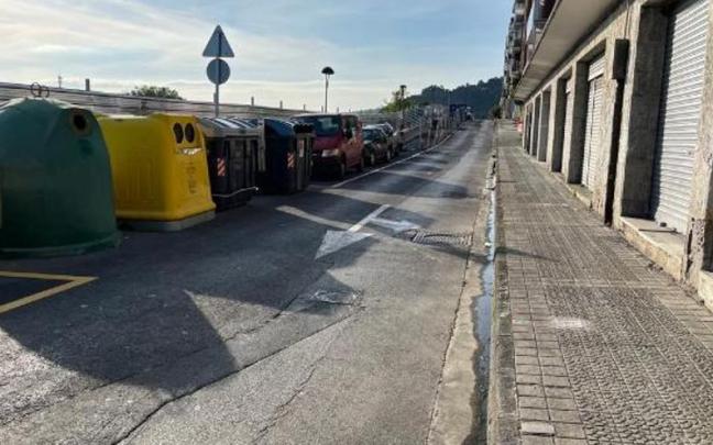 Tramo de la calle Aperribai que se verá afectado, este jueves, por un corte temporal de tráfico