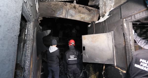 Interior del Planetario de Pamplona afectado por el incendio