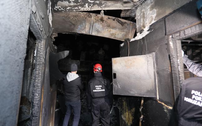Interior del Planetario de Pamplona afectado por el incendio