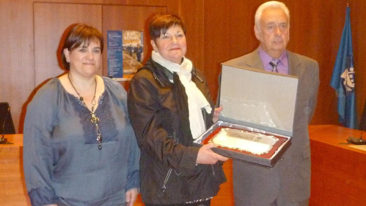Josebe Astigarraga, en el acto de entrega de las menciones del Berdel Eguna, en su condicion de alcaldesa de la localidad