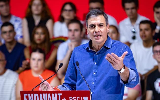 Sánchez participa en un acto de campaña en Barcelona.
