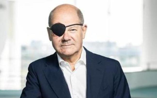 El canciller alemán, Olaf Scholz, ha publicado en sus redes sociales la imagen con un parche en el ojo. El canciller alemán, Olaf Scholz, ha publicado en sus redes sociales la imagen con un parche en el ojo.