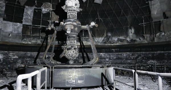 Interior del Planetario de Pamplona afectado por el incendio