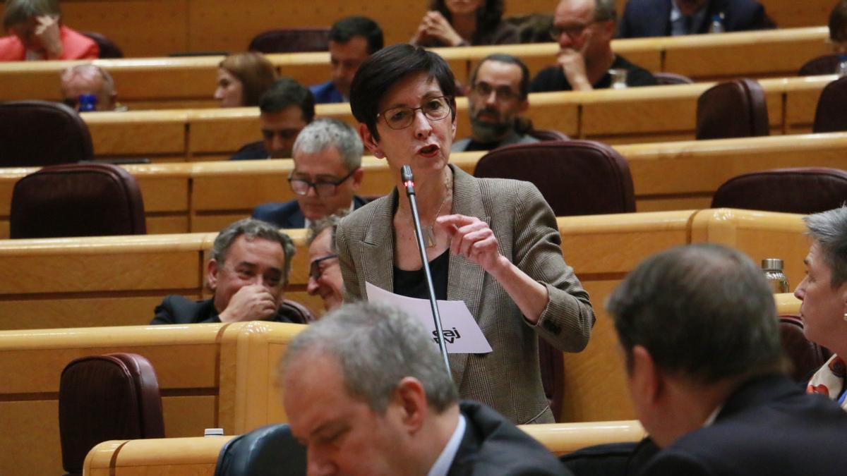 La portavoz del PNV en el Senado, Estefanía Beltrán de Heredia, en la Cámara Alta