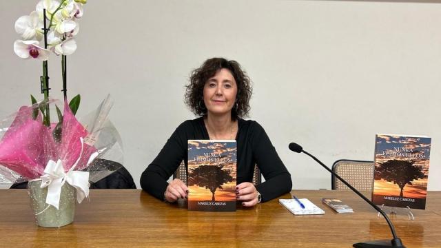 Mariluz Cabezas, en la presentación de su nueva novela 'Nunca fuimos ellos', en Beasain