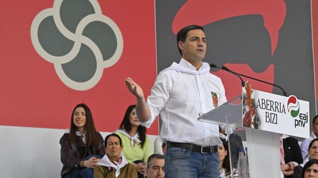 El lehendakari, Imanol Pradales, durante la celebración del Aberri Eguna 2026