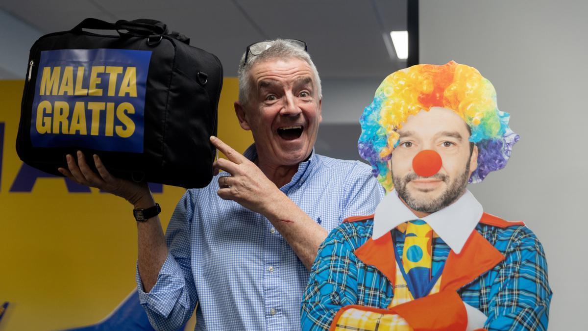 El consejero delegado de Ryanair, Michael O'Leary, durante una rueda de prensa de la compañía.