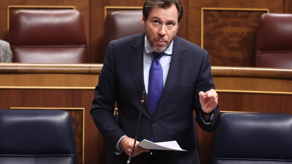 El ministro Óscar Puente, durante su comparecencia.