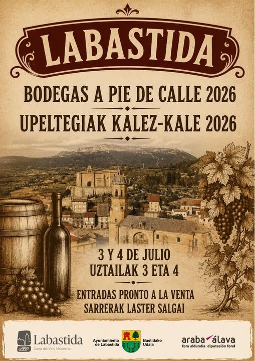 Cartel del programa bodegas a pie de calle que llegará los días 3 y 4 julio a Labastida