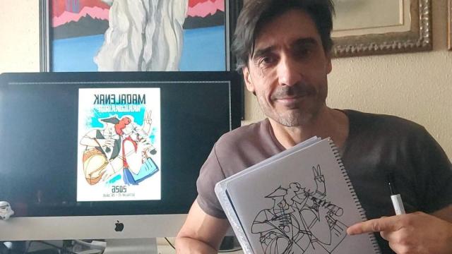 Raúl López ha ganado el concurso de carteles de Arrigorriaga con su obra 'Festak'