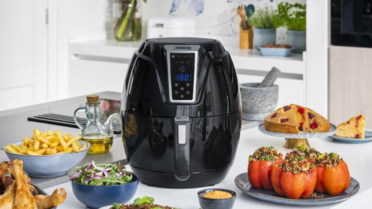 Freidora de aire en uso