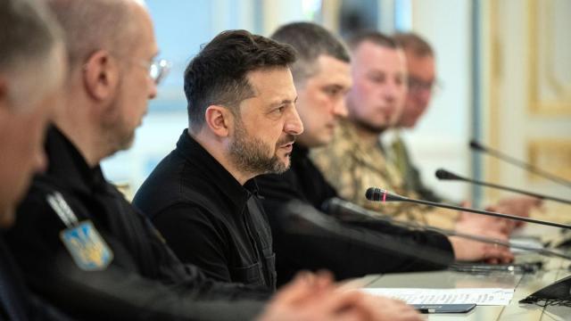 El presidente de Ucrania, Volodimir Zelenski, en una reunión en Kiev.