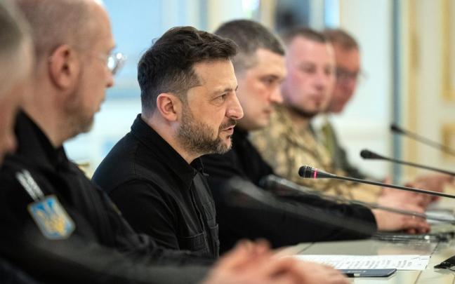El presidente de Ucrania, Volodimir Zelenski, en una reunión en Kiev.