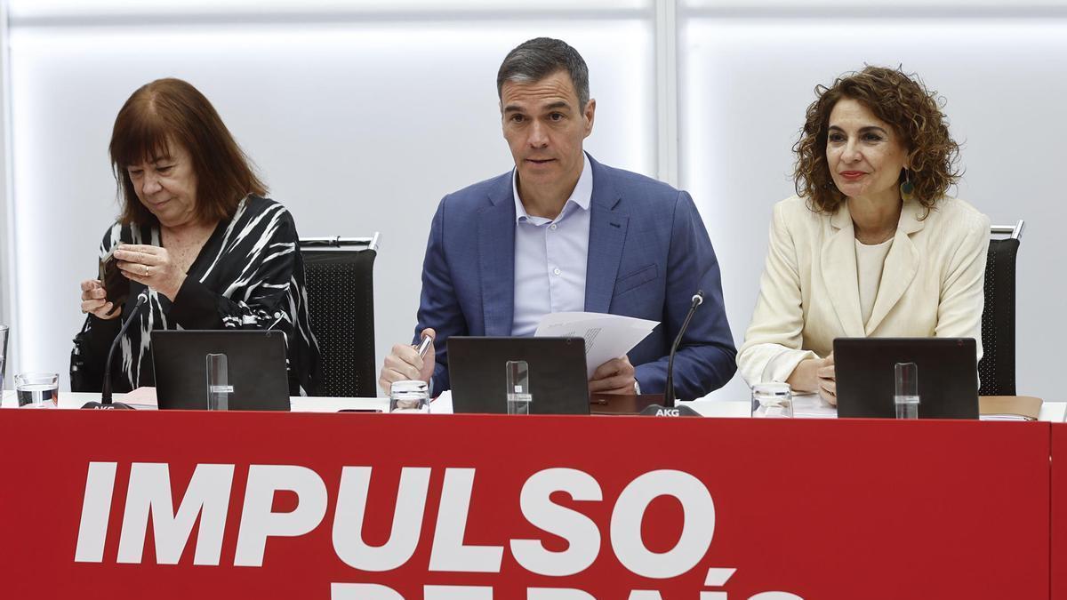 Sánchez preside la reunión de la Ejecutiva Federal del PSOE.