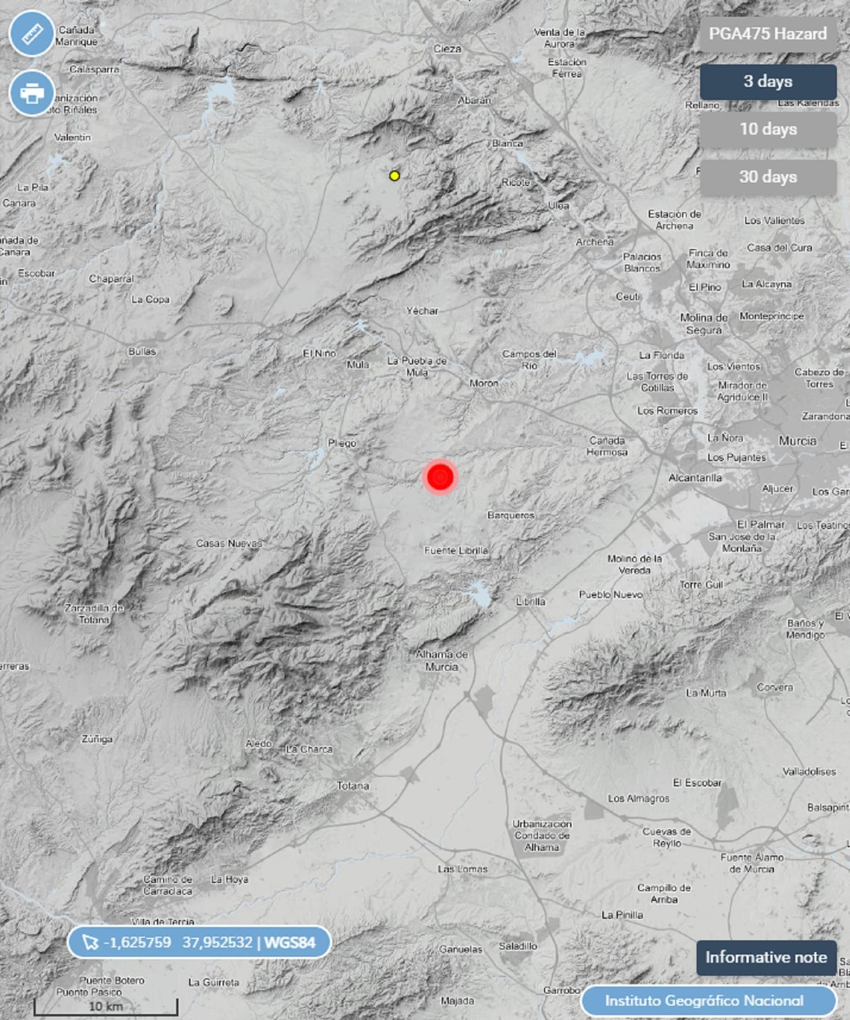 El fuerte temblor que ha despertado la preocupación en Murcia.
