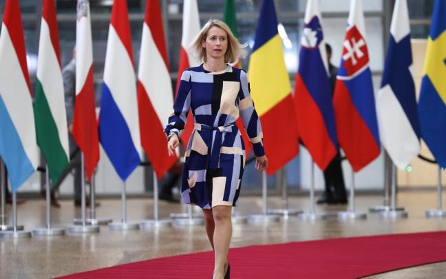 La Alta Representante de Política Exterior de la UE, Kaja Kallas, a su llegada a una reunión de ministros de Defensa de la UE en Bruselas.