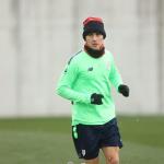 Ander Herrera, en el entrenamiento de este lunes en Lezama