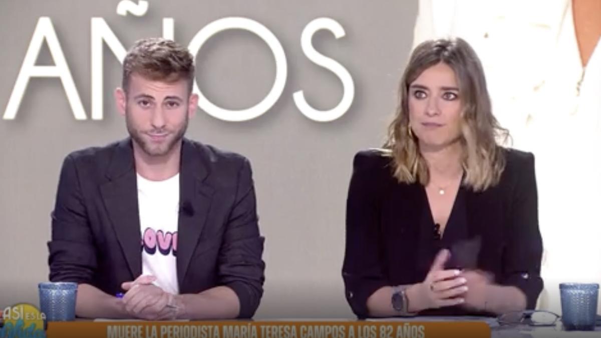 Sandra Barneda se emociona durante el homenaje de 'Así es la vida' a María Teresa Campos.