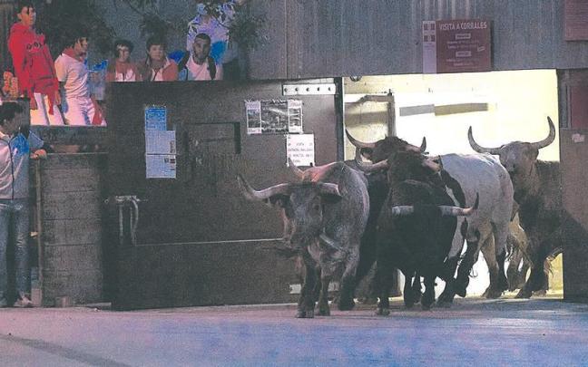 Imagen del año pasado de los toros saliendo de los Corrales del Gas en el popular encierrillo. Imagen del año pasado de los toros saliendo de los Corrales del Gas en el popular encierrillo.