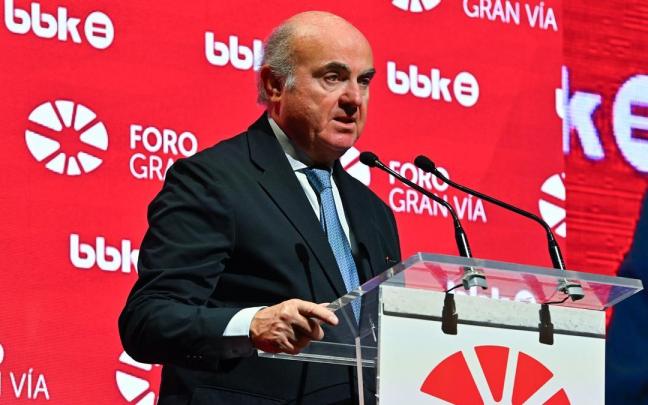 Luis de Guindos, durante su discurso en el Foro Gran Vía.