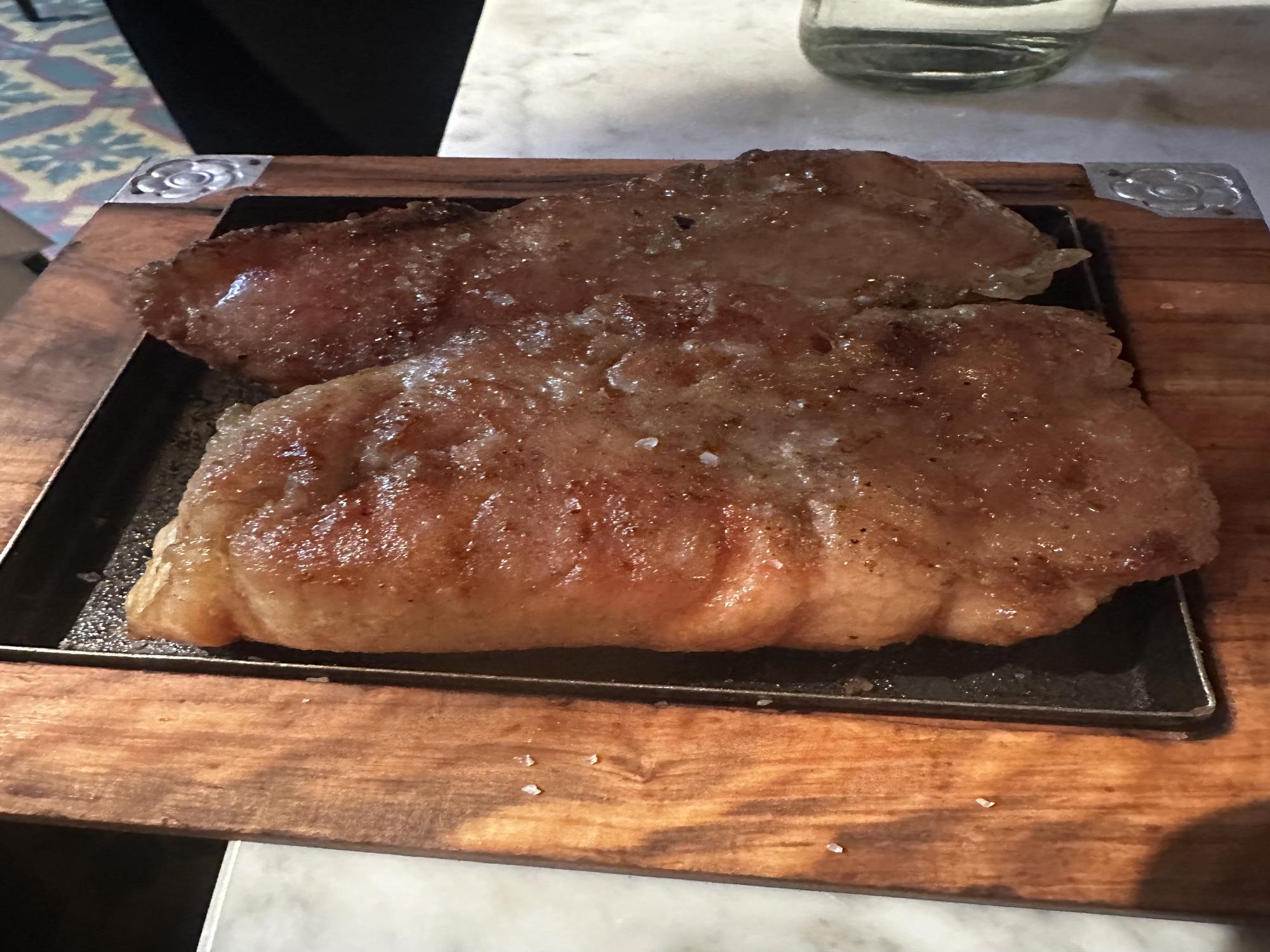 Molleja en en restarante argentino Don Julio.