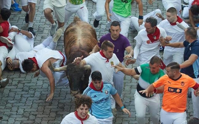 Encierro de ayer con toros de Victoriano del Río.