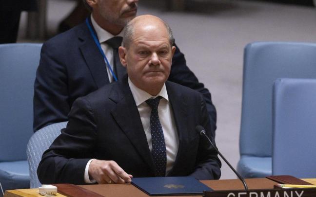 El canciller alemán, Olaf Scholz, en el Consejo de Seguridad de la ONU. El canciller alemán, Olaf Scholz, en el Consejo de Seguridad de la ONU.