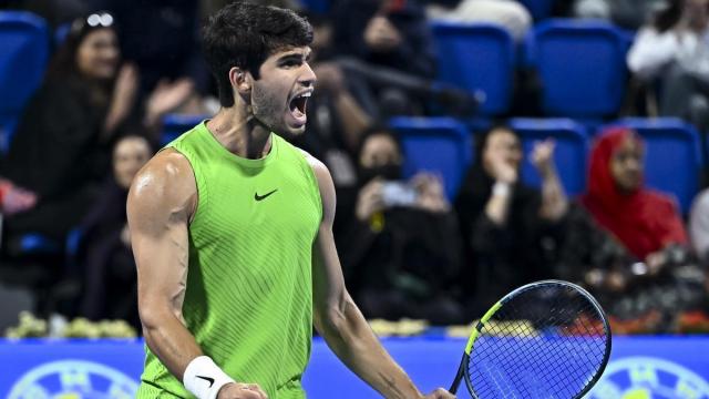 Carlos Alcaraz durante el torneo de Doha.