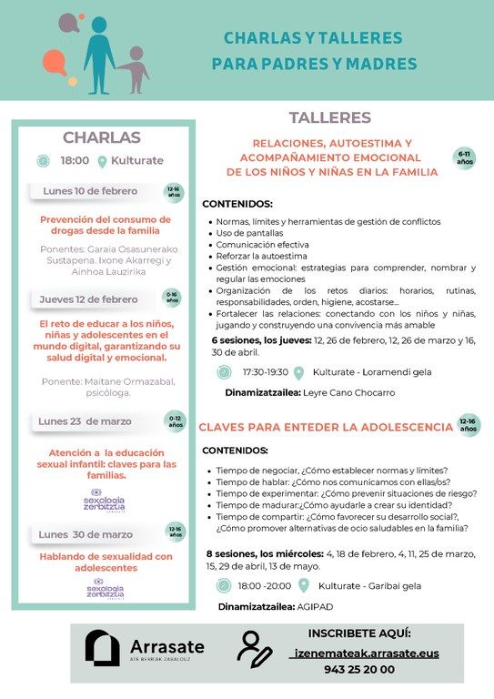 Programa completo de los talleres y charlas organizadas.