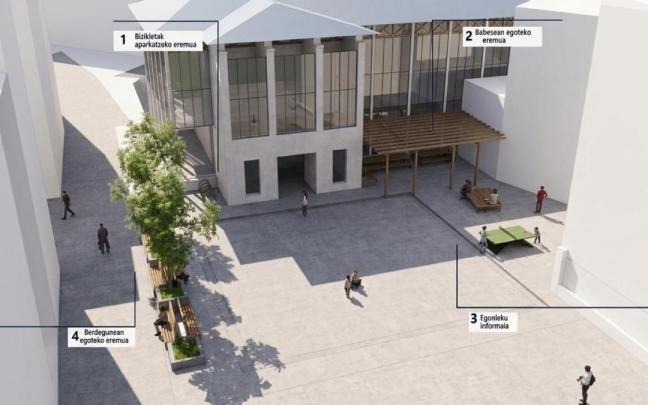 Infografía que recrea cómo quedará el entorno de Frontoi Txiki una vez que concluyan las obras.