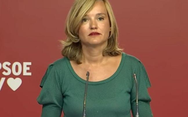Pilar Alegría, durante su comparecencia para valorar el encuentro entre Sánchez y Feijóo.