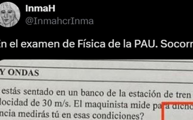 El post con parte de la pregunta del examen. / X (@InmahcrInma) El post con parte de la pregunta del examen.