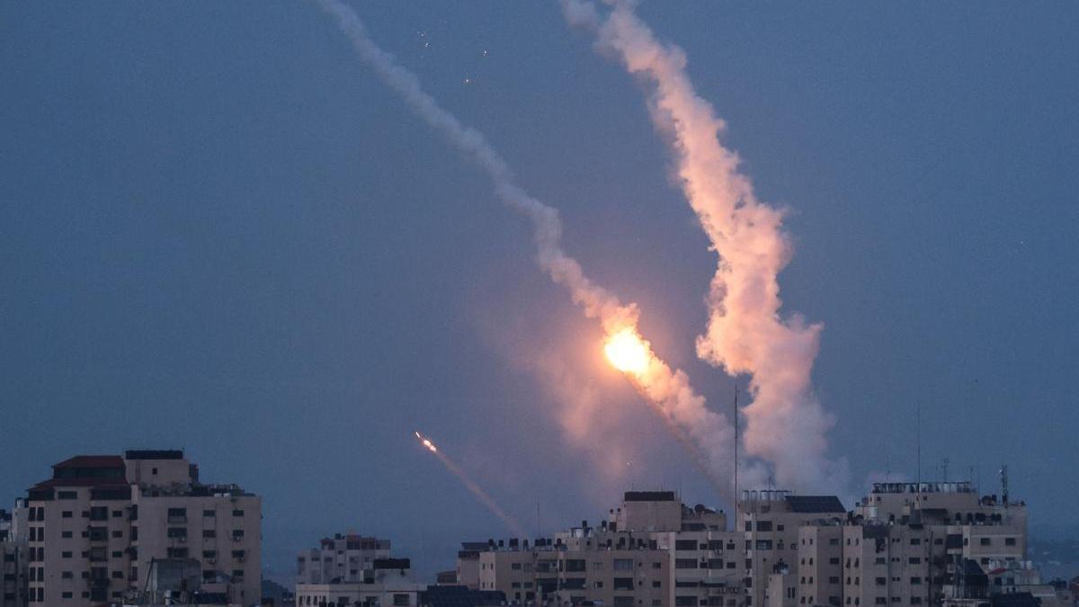 Cohetes lanzados desde la Franja de Gaza.