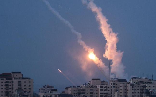 Cohetes lanzados desde la Franja de Gaza.