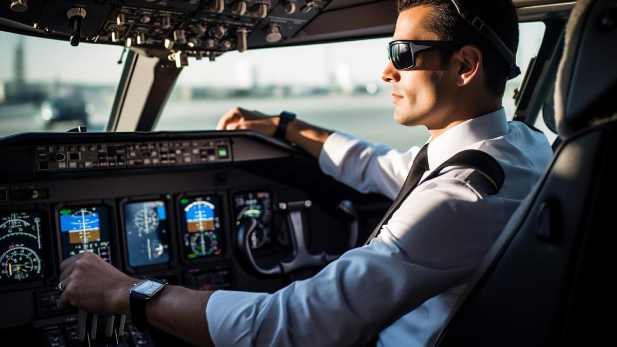 Un piloto de avión, sin barba.