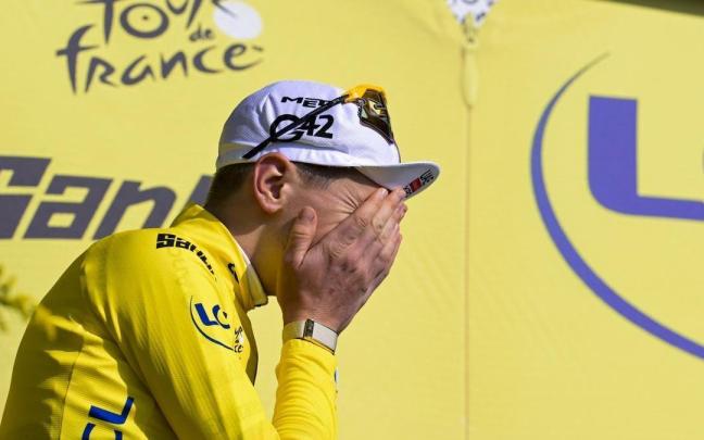 El líder del Tour, Tadej Pogacar.