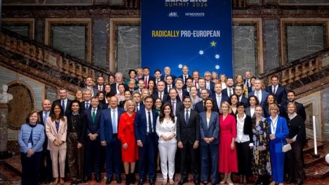 Maribel Vaquero, Beatriz Artolazabal, Oihane Agirregoitia y Miren Martiarena, en la cumbre del grupo parlamentario Renew que se ha celebrado en Bruselas